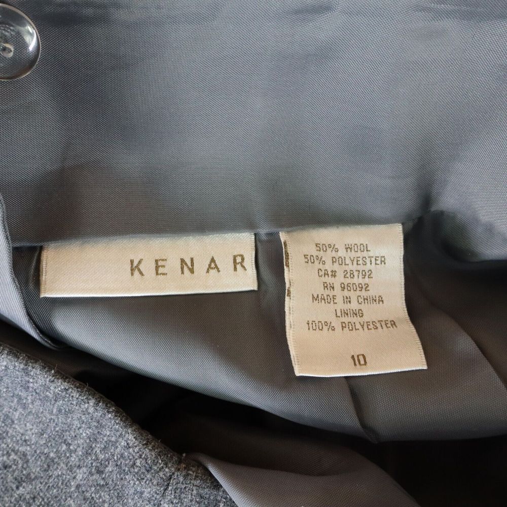 Kenar Pencil Skirt Womens 10 Gray Heathered Wool Lined Zip Closure‎ Knee Length - Picture 6 of 6